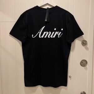 LARGE AMIRI MEN`S BLACK COTTON CREWNECK T-SHIRT